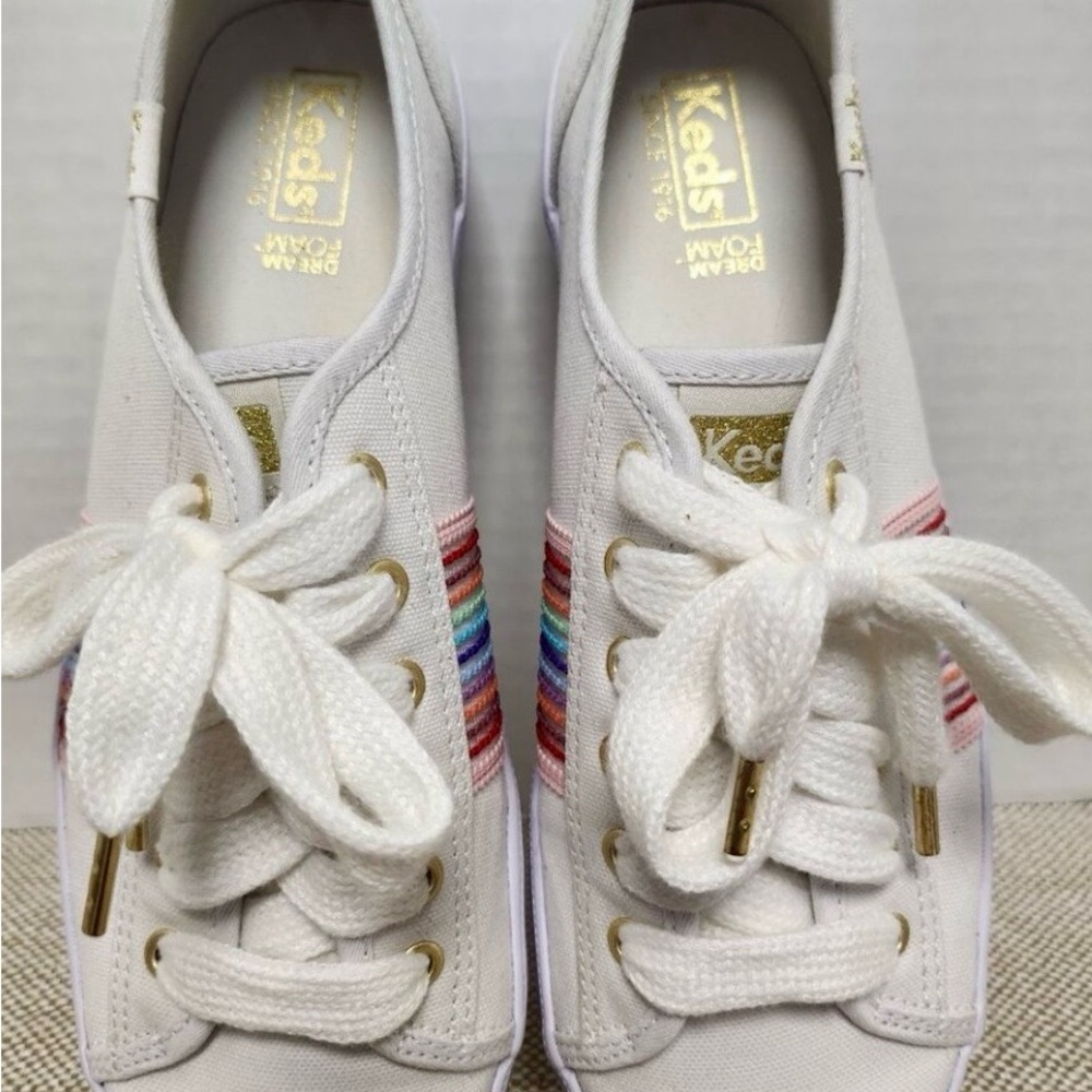 Keds White Sneakers with Rainbow Stripes - Picture 2 of 7